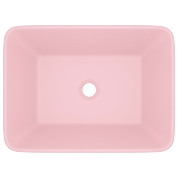 Lavabo de lujo de cerámica rosa mate 41x30x12 cm