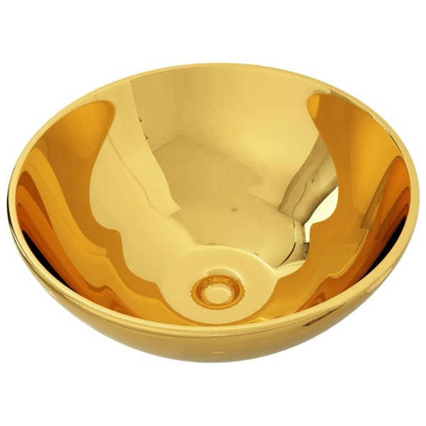 Lavabo 32,5x14 cm cerámica dorado