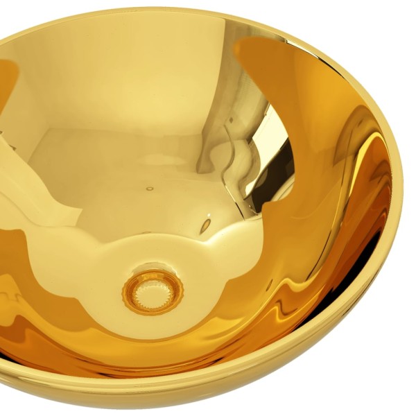 Lavabo 32,5x14 cm cerámica dorado