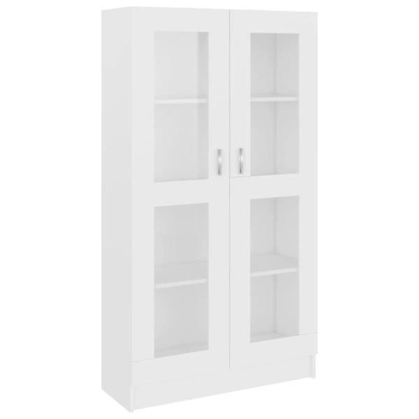 Vitrina de madera contrachapada blanco 82,5x30,5x150 cm