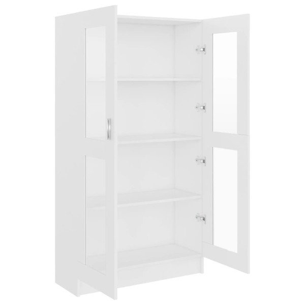 Vitrina de madera contrachapada blanco 82,5x30,5x150 cm