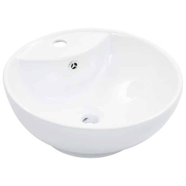 Lavabo con rebosadero 46,5x18 cm cerámica blanco