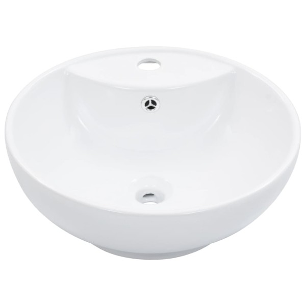 Lavabo con rebosadero 46,5x18 cm cerámica blanco