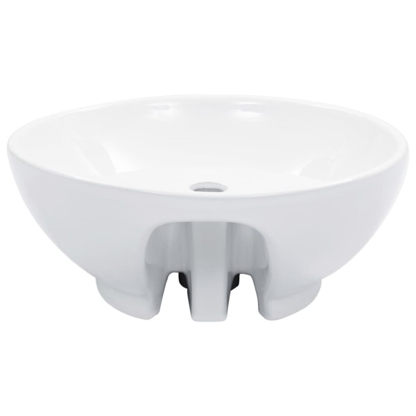 Lavabo con rebosadero 46,5x18 cm cerámica blanco