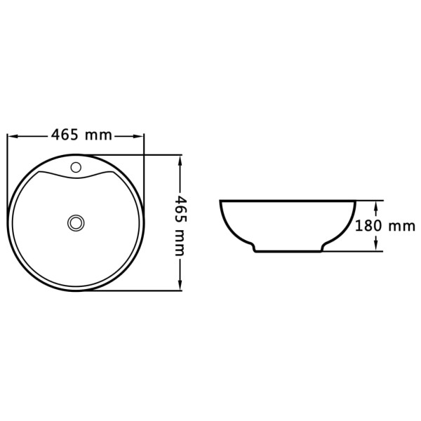 Lavabo con rebosadero 46,5x18 cm cerámica blanco