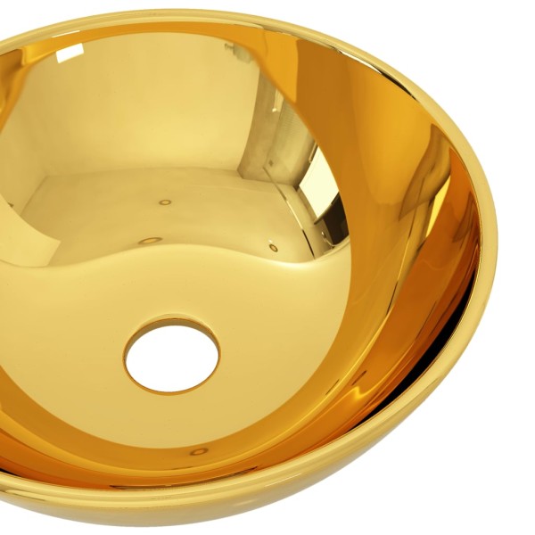 Lavabo 28x10 cm cerámica dorado