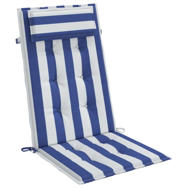 Cojines silla respaldo alto 6 uds tela Oxford rayas azul blanco