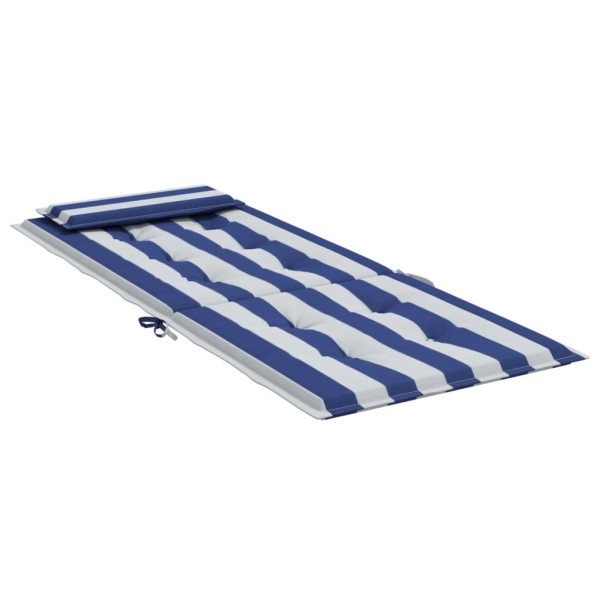 Cojines silla respaldo alto 6 uds tela Oxford rayas azul blanco