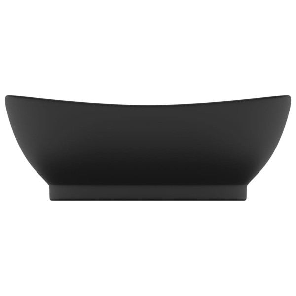 Lavabo lujoso con rebosadero cerámica negro mate 58,5x39 cm