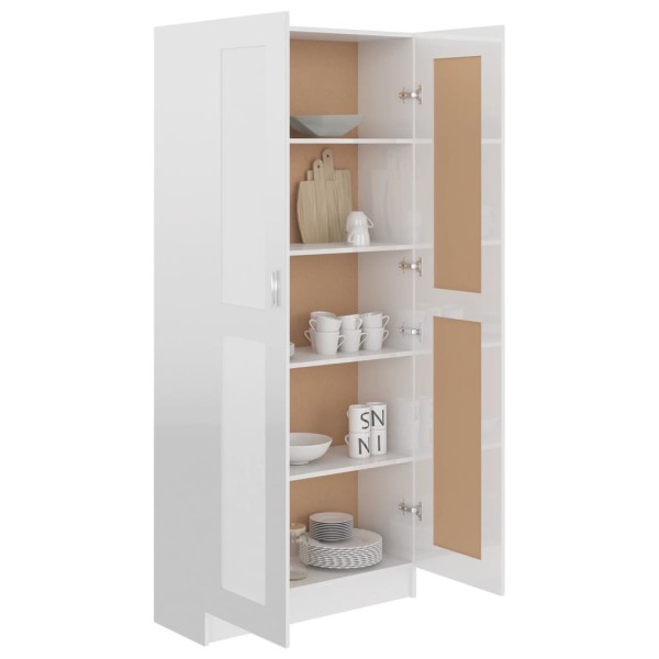 Armario de libros contrachapada blanco brillo 82,5x30,5x185,5cm