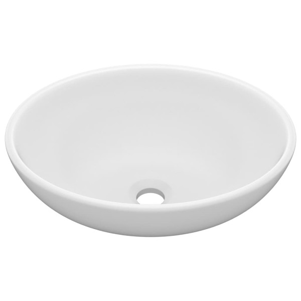 Lavabo de lujo ovalado cerámica blanco mate 40x33 cm