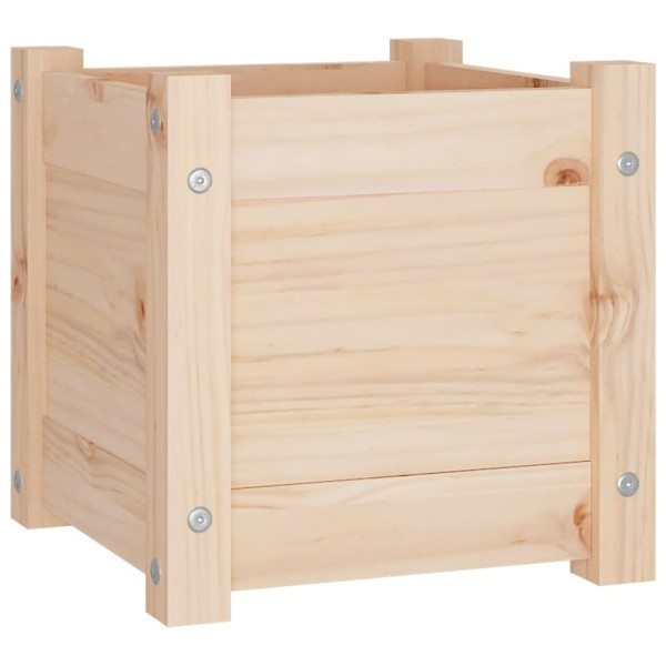 Jardineras 2 uds madera maciza de pino 31x31x31 cm