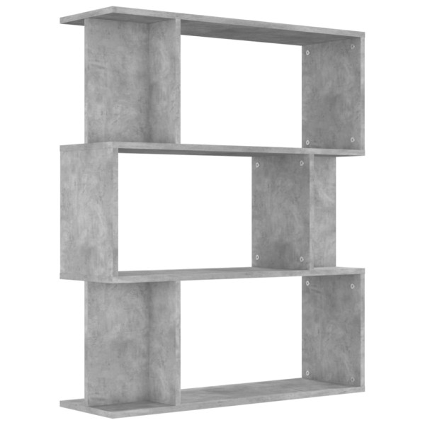 Estantería madera contrachapada gris hormigón 80x24x96cm