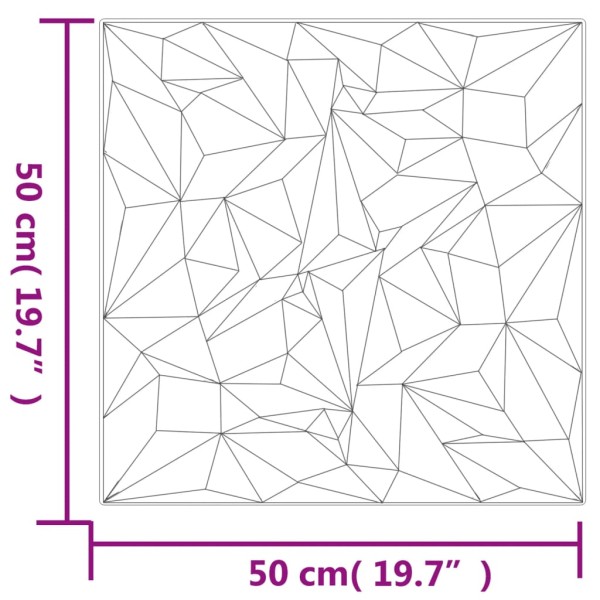 Paneles de pared 24 uds EPS amatista blanco 50x50 cm 6 m²