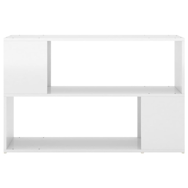 Librería de madera contrachapada blanco brillante 100x24x63 cm