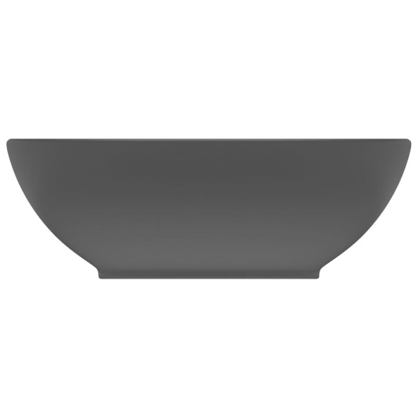 Lavabo de lujo ovalado cerámica gris oscuro mate 40x33 cm