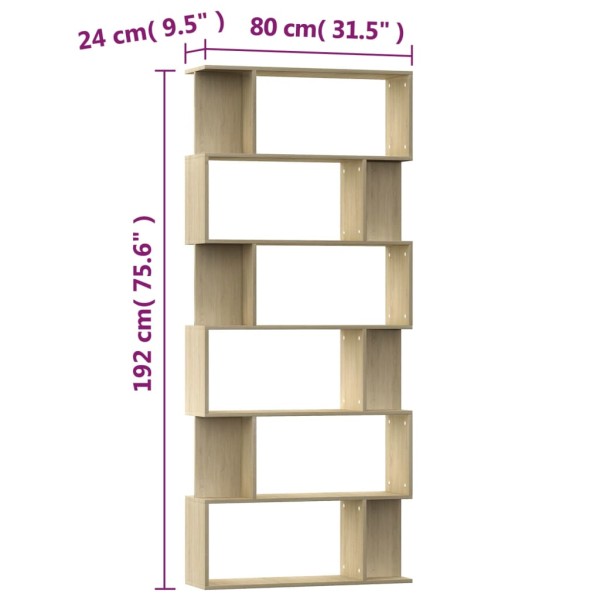 Estantería/divisor madera contrachapada color roble 80x24x192cm