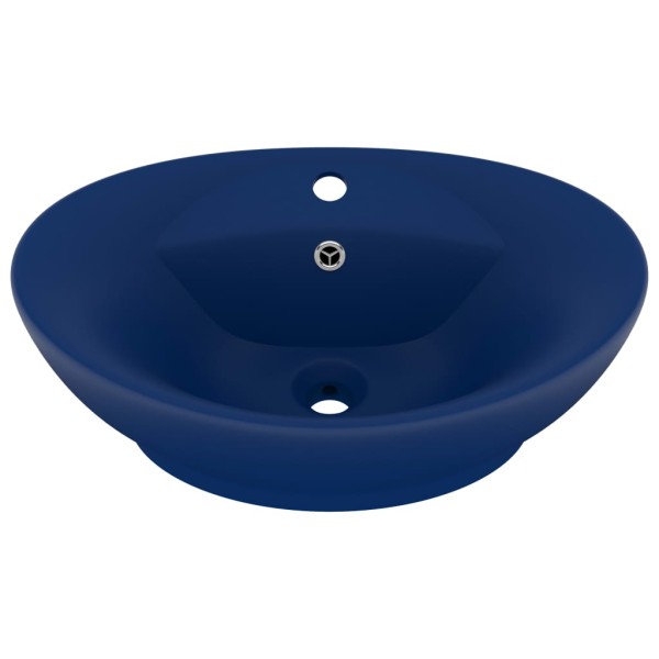 Lavabo lujoso con rebosadero cerámica azul oscuro 58,5x39cm