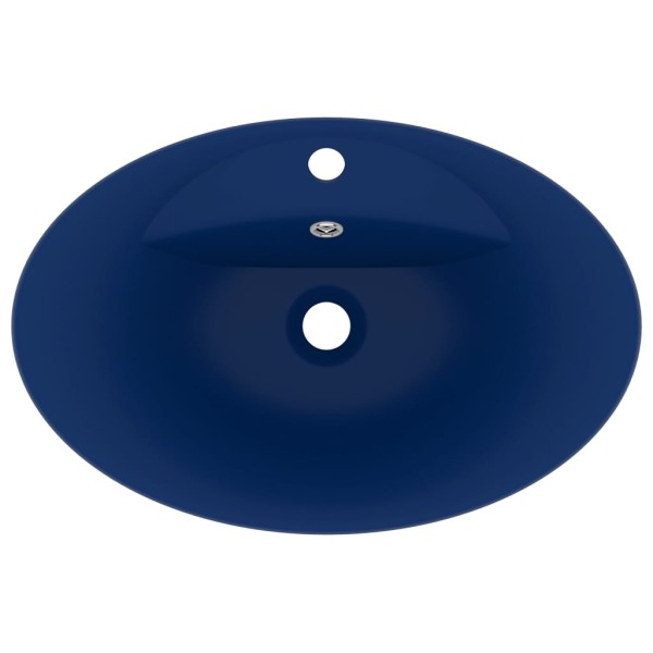 Lavabo lujoso con rebosadero cerámica azul oscuro 58,5x39cm