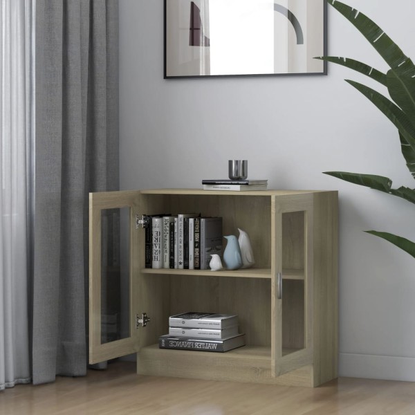 Armario libros madera contrachapada color roble 82,5x30,5x80 cm