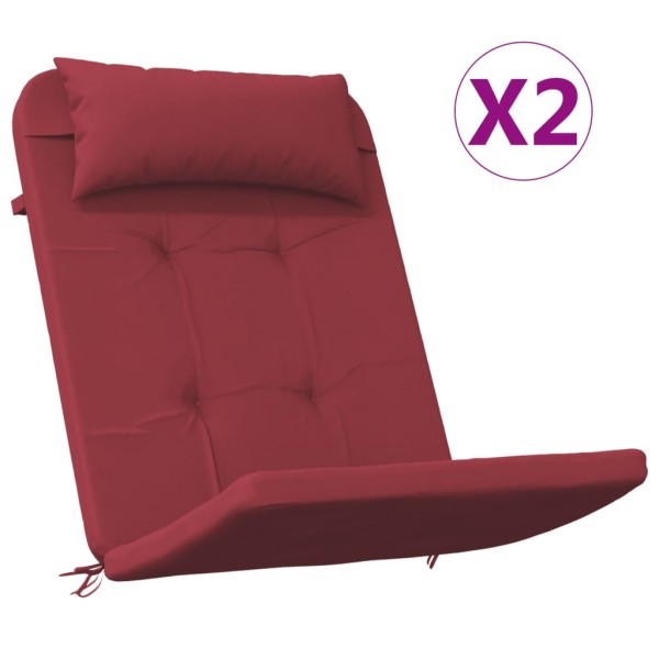 Cojines para silla Adirondack 2 uds tela Oxford rojo tinto