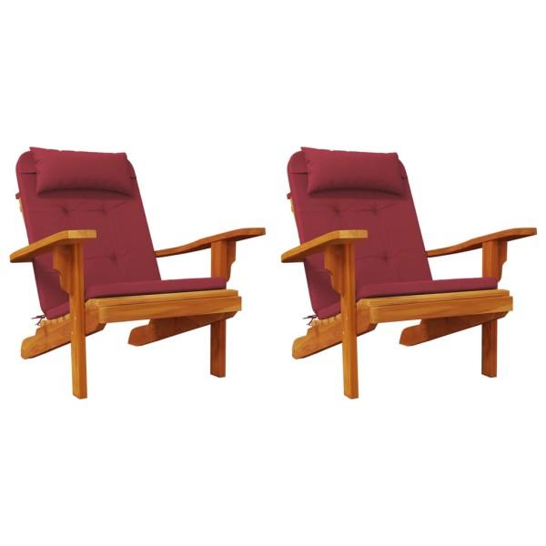 Cojines para silla Adirondack 2 uds tela Oxford rojo tinto