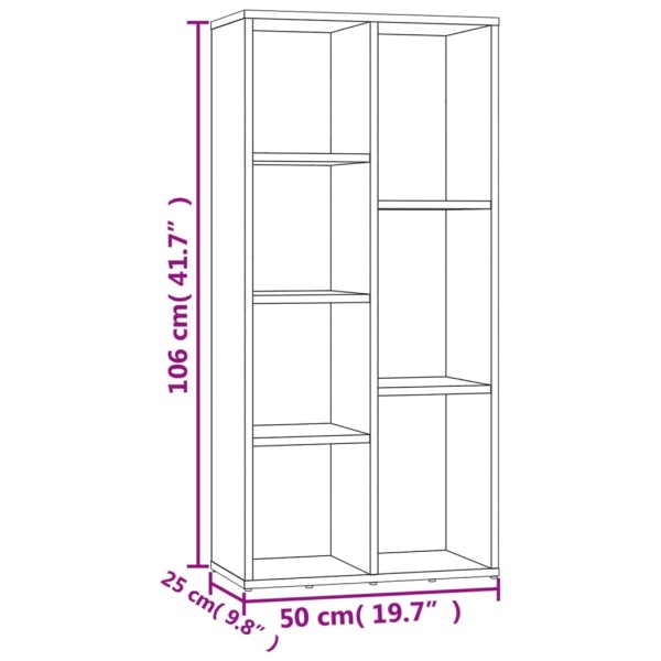 Estantería madera contrachapada color roble Sonoma 50x25x106cm