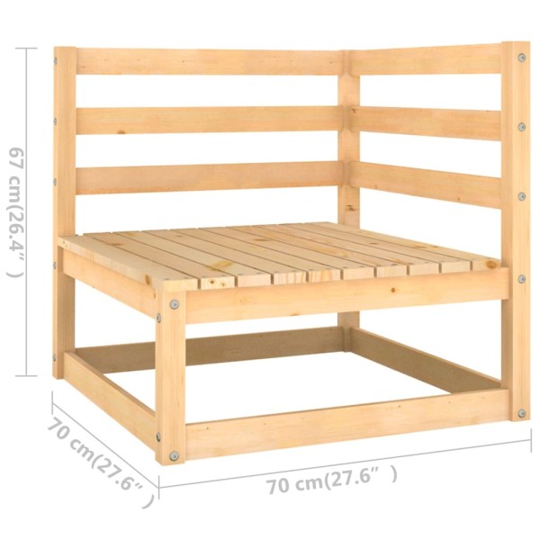 Juego de muebles de jardín 13 pzas y cojines madera maciza pino