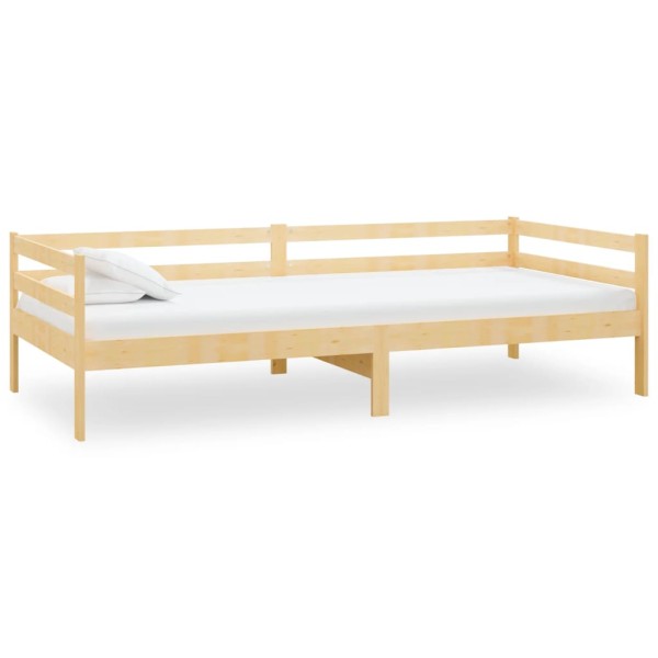 Sofá cama con colchón madera de pino maciza 90x200 cm