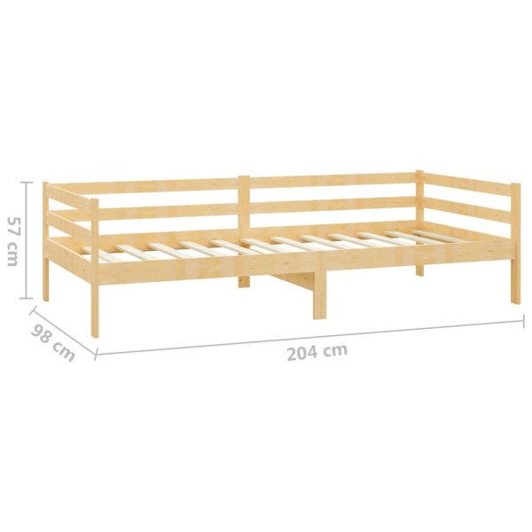 Sofá cama con colchón madera de pino maciza 90x200 cm