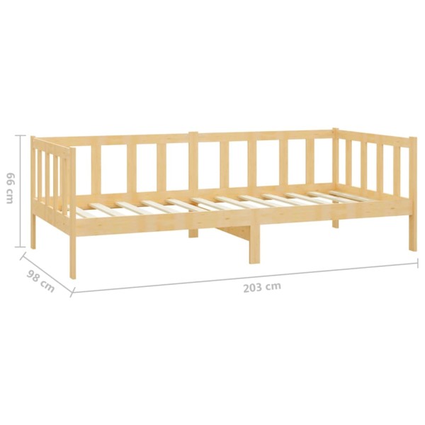 Sofá cama con cajones madera de pino maciza 90x200 cm