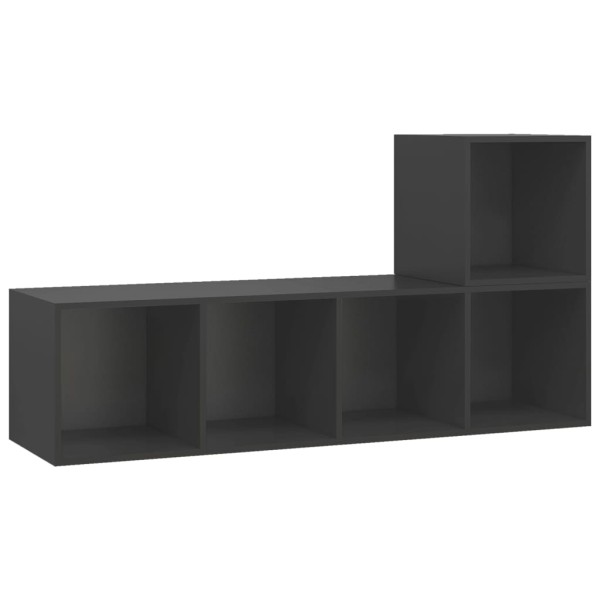 Juego de muebles de salón 2 piezas madera de ingeniería gris