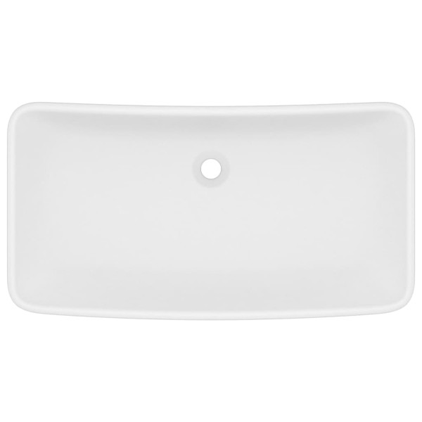 Lavabo de lujo de cerámica rectangular blanco mate 71x38 cm