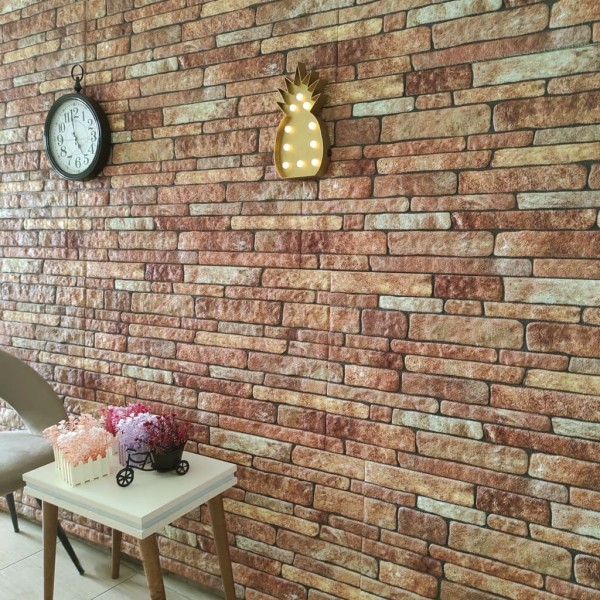 Paneles de pared 3D diseño ladrillo marrón 10 pzas EPS