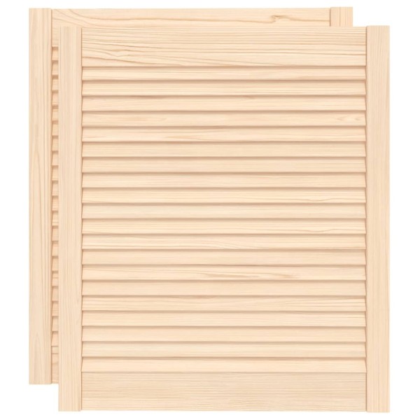 Puertas de armario de lamas 2 uds madera de pino 69x59,4 cm