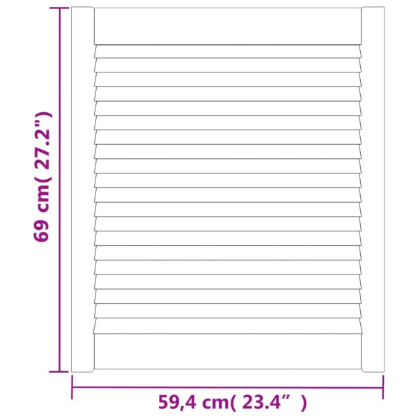 Puertas de armario de lamas 2 uds madera de pino 69x59,4 cm