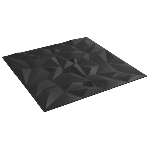 Paneles de pared 12 uds EPS amatista negro 50x50 cm 3 m²