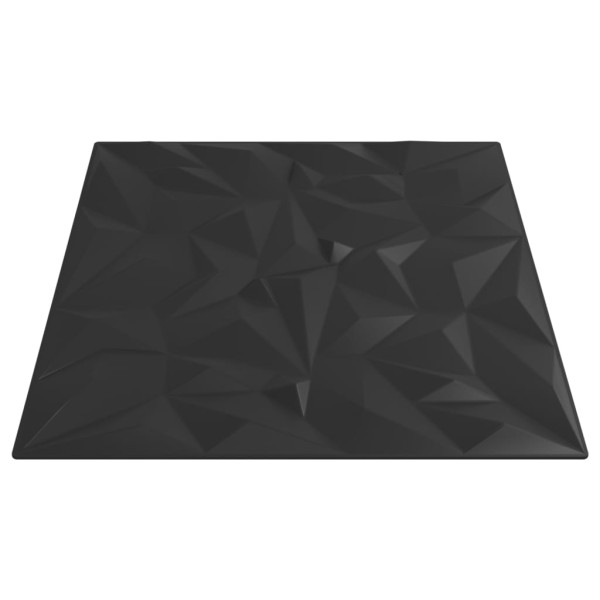 Paneles de pared 12 uds EPS amatista negro 50x50 cm 3 m²