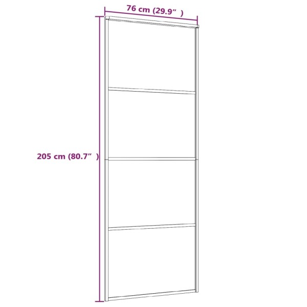 Puerta corredera ESG vidrio y aluminio 76x205 cm blanco