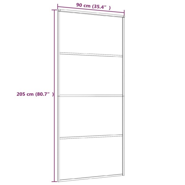 Puerta corredera ESG vidrio y aluminio blanca 90x205 cm