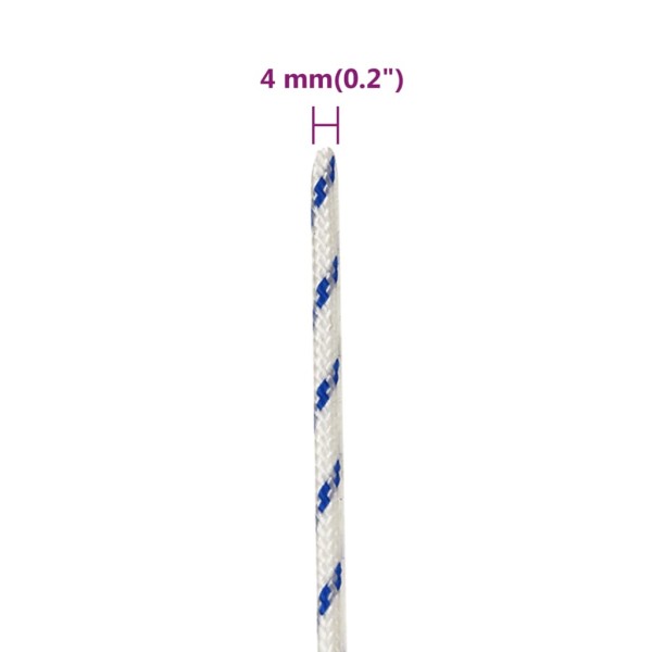 Cuerda de barco polipropileno blanco 4 mm 100 m