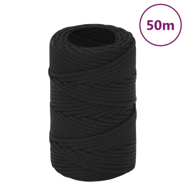 Cuerda de barco polipropileno negro intenso 2 mm 50 m