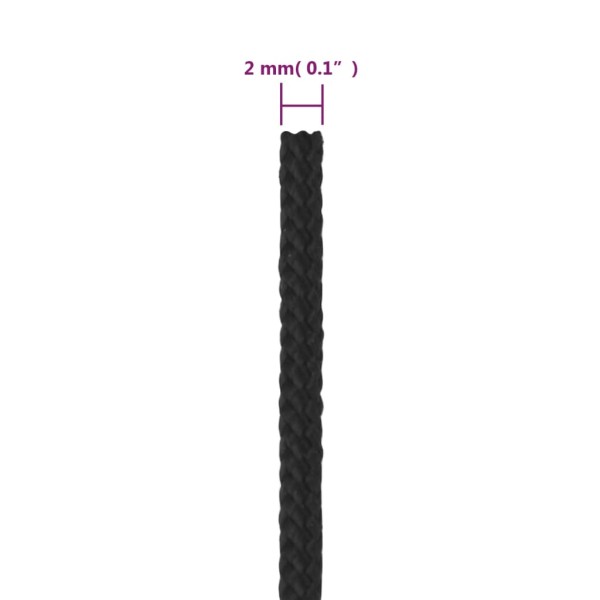 Cuerda de barco polipropileno negro intenso 2 mm 50 m