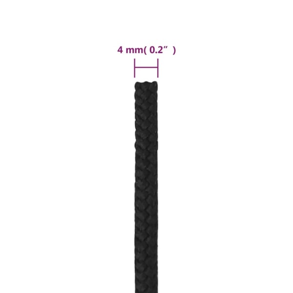 Cuerda de barco polipropileno negro intenso 4 mm 250 m