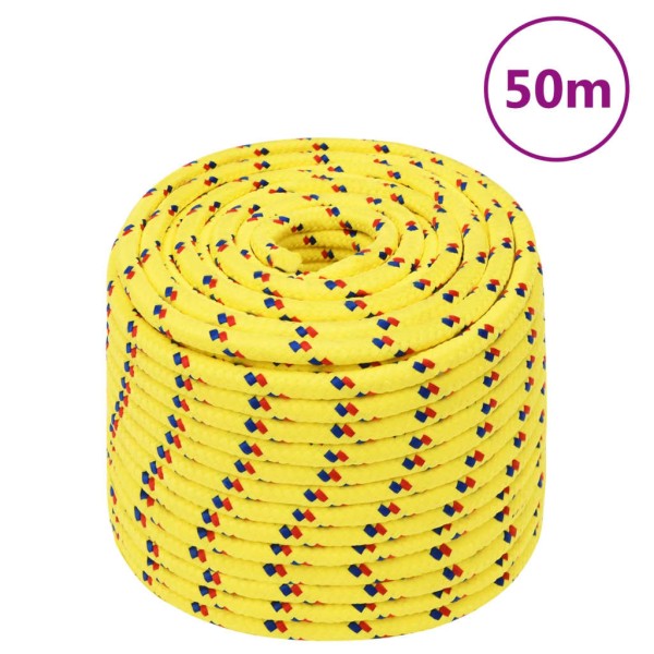 Cuerda de barco polipropileno amarillo 14 mm 50 m