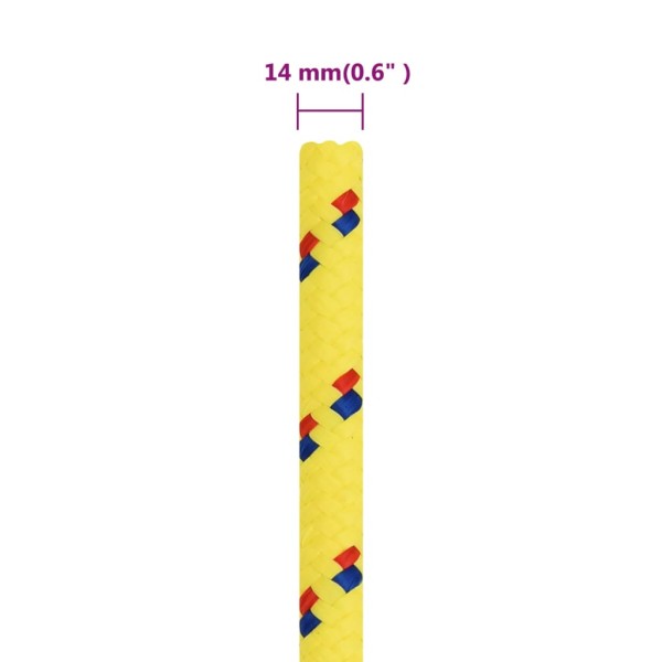 Cuerda de barco polipropileno amarillo 14 mm 50 m