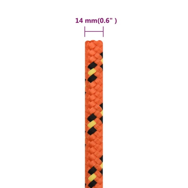 Cuerda de barco polipropileno naranja 14 mm 25 m