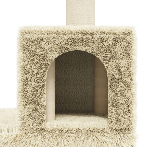 Rascador para gatos con postes de sisal crema 188 cm