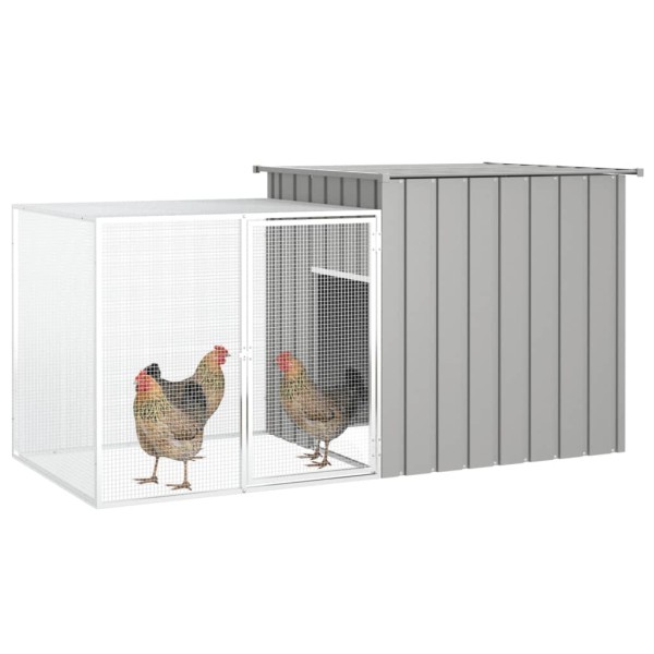 Jaula de gallinas acero galvanizado gris 200x91x100 cm