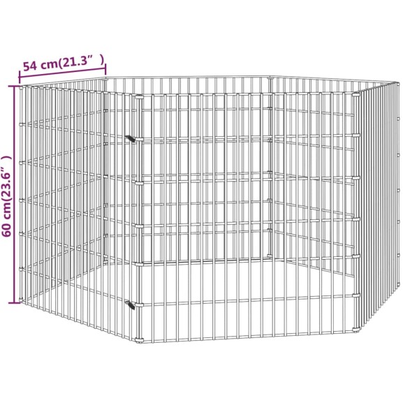 Jaula para conejos 6 paneles hierro galvanizado 54x60 cm